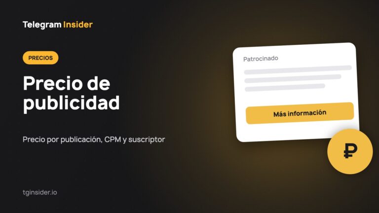 Portada del artículo «Precio de la publicidad en canales de Telegram» con una maqueta de anuncio sobre fondo oscuro