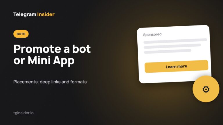 Cover for "How to Promote a Telegram Bot or Mini App with Telegram Ads" with an ad mockup on a dark card