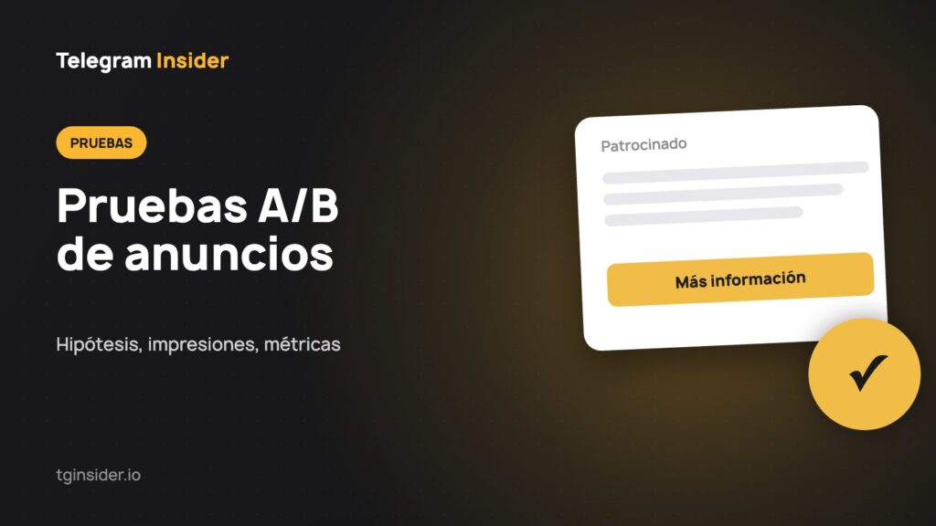 Portada del artículo sobre pruebas A/B de creatividades en Telegram Ads