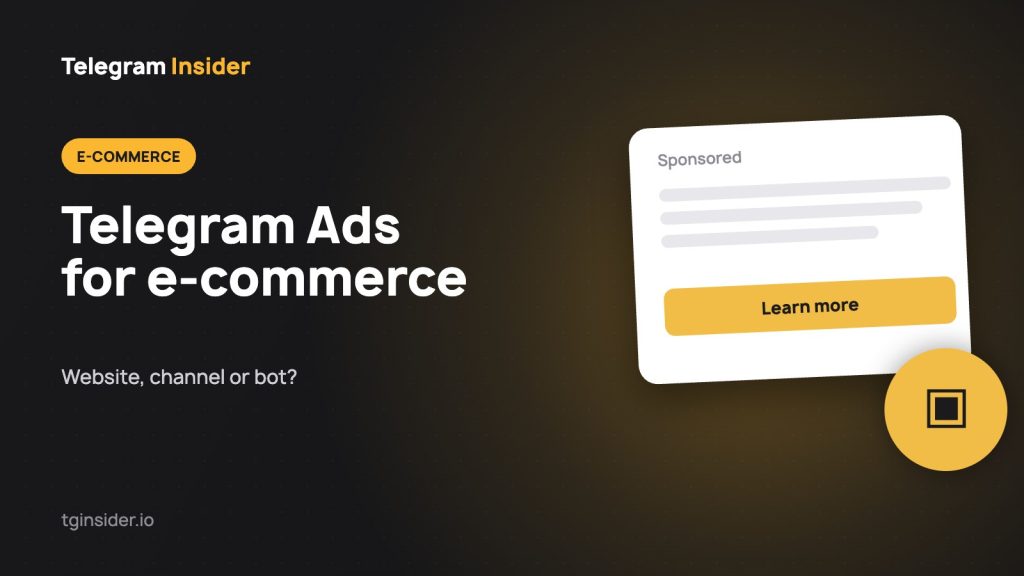 Cover image for an article on Telegram Ads for online stores with a sample ad mockup